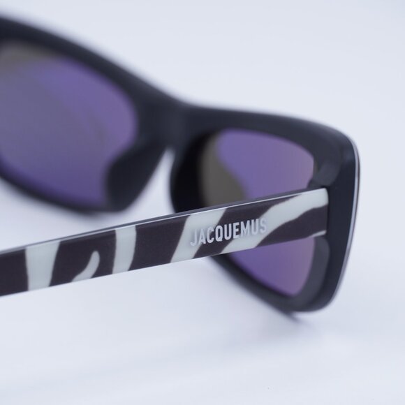Jacquemus CAPRI JAC/55 C8 Sunglasses Black and White Zebra Rectangle Frame - Picture 5 of 11